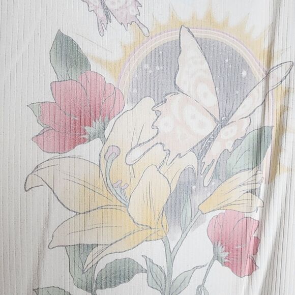 5X 28W Torrid White Floral Butterfly Everyday Rib Goddess Neck Crop Tank Tattoo - Picture 4 of 6